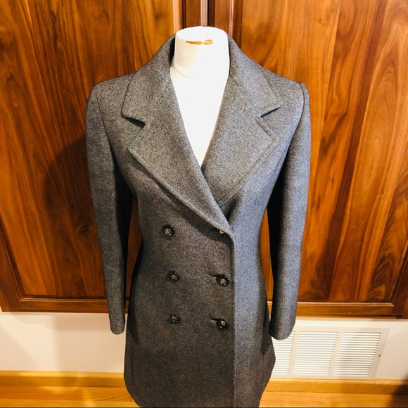 Vintage Regency Cashmere Gray Double Breasted Winter Coat size Small - Picture 2 of 8